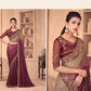 Maroon and Beige shade party wear saree