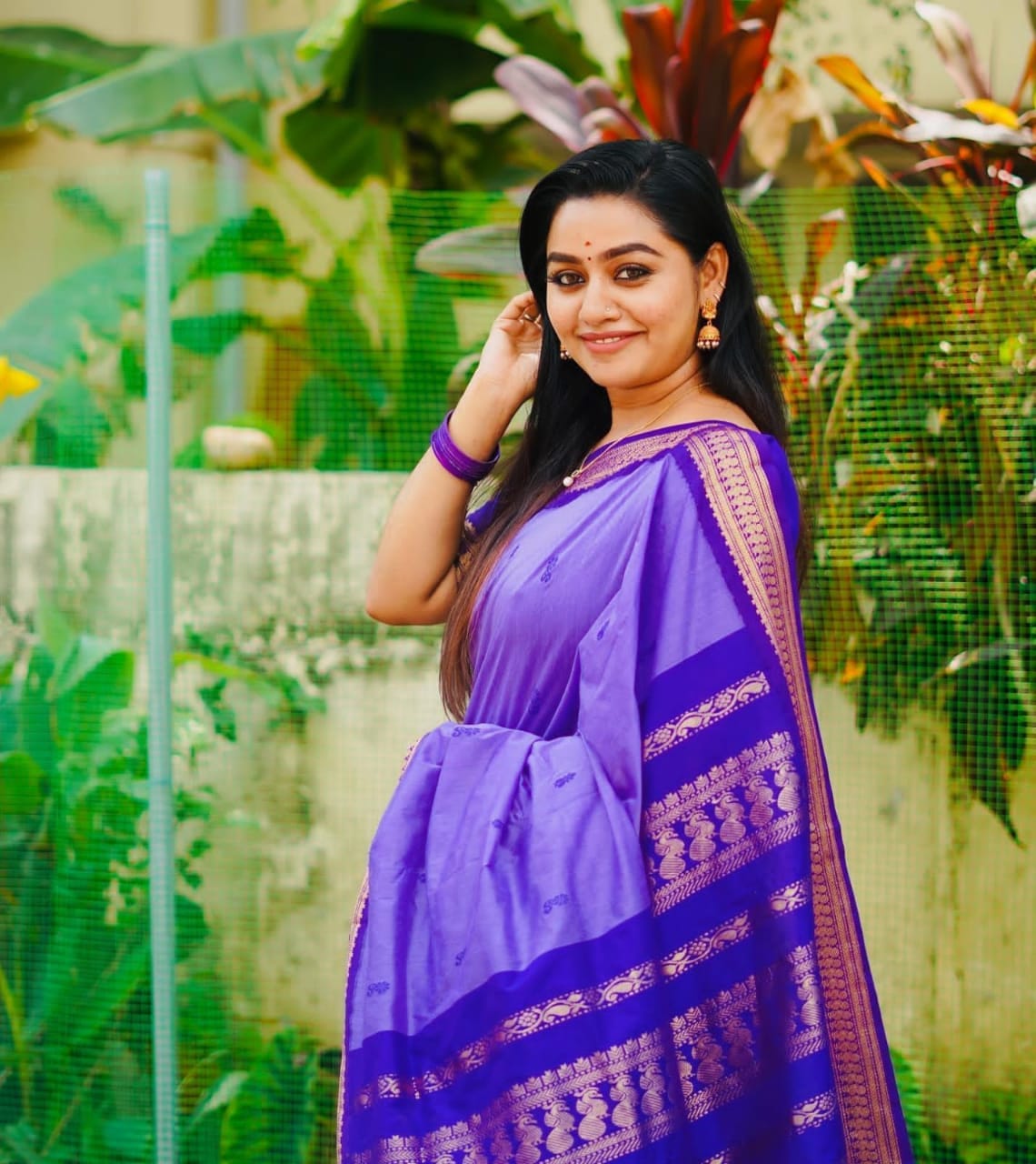 Purple Kalyani cotton saree