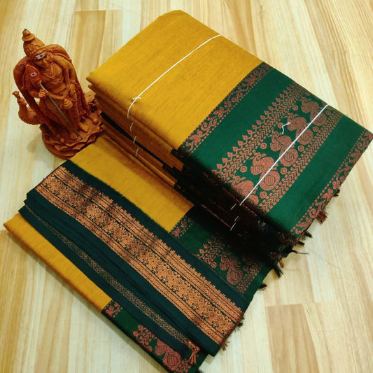 Copper border Kalyani cotton saree