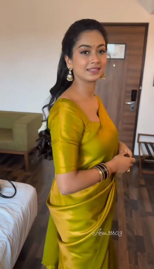 Parrot Green kubera silk saree