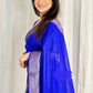 Semi banarasi warm silk - Navy blue