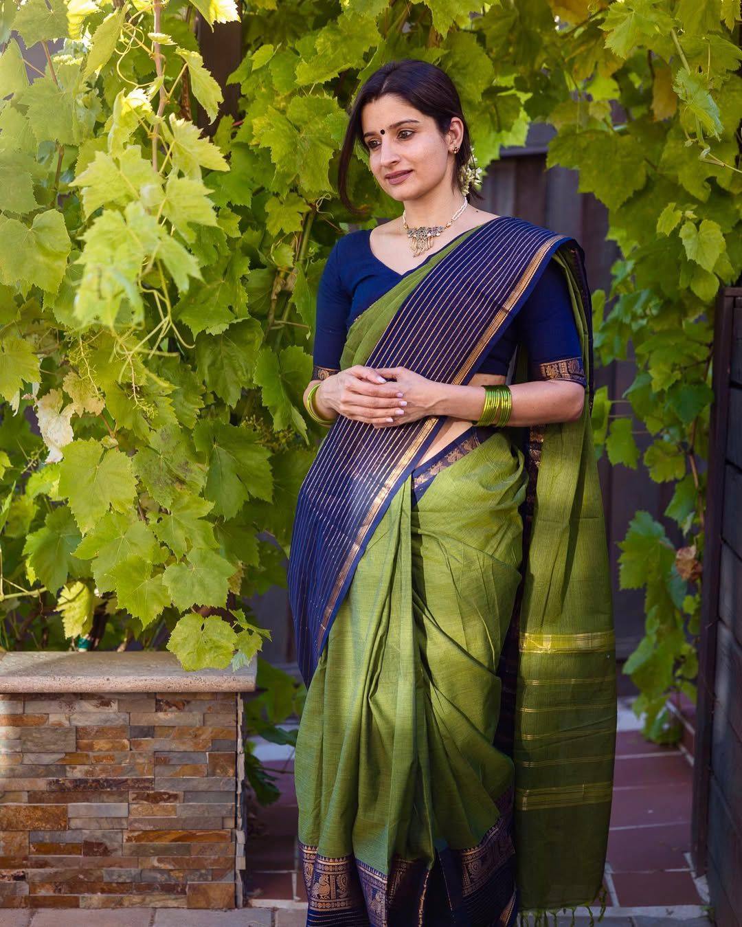Luxury black Kanchi cotton saree