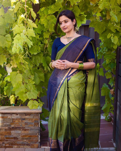 Luxury black Kanchi cotton saree