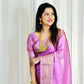 Semi banarasi warm silk - Rose pink