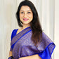 Semi banarasi warm silk - Navy blue