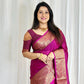 Semi banarasi warm silk - Rani pink