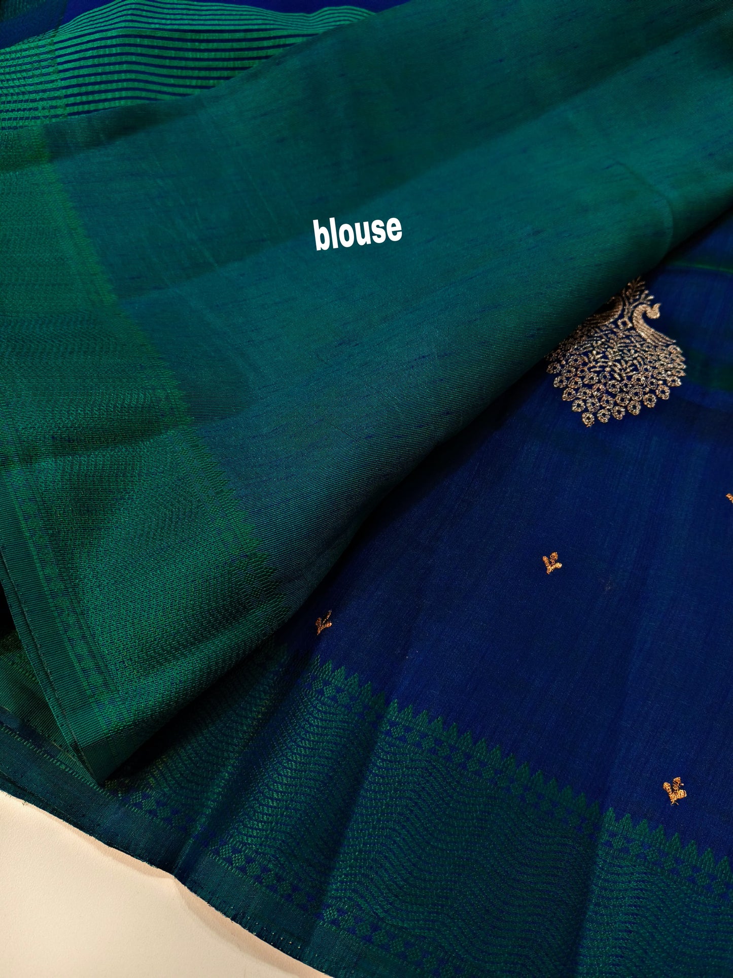 Blue - Dupion Silk embroidery saree