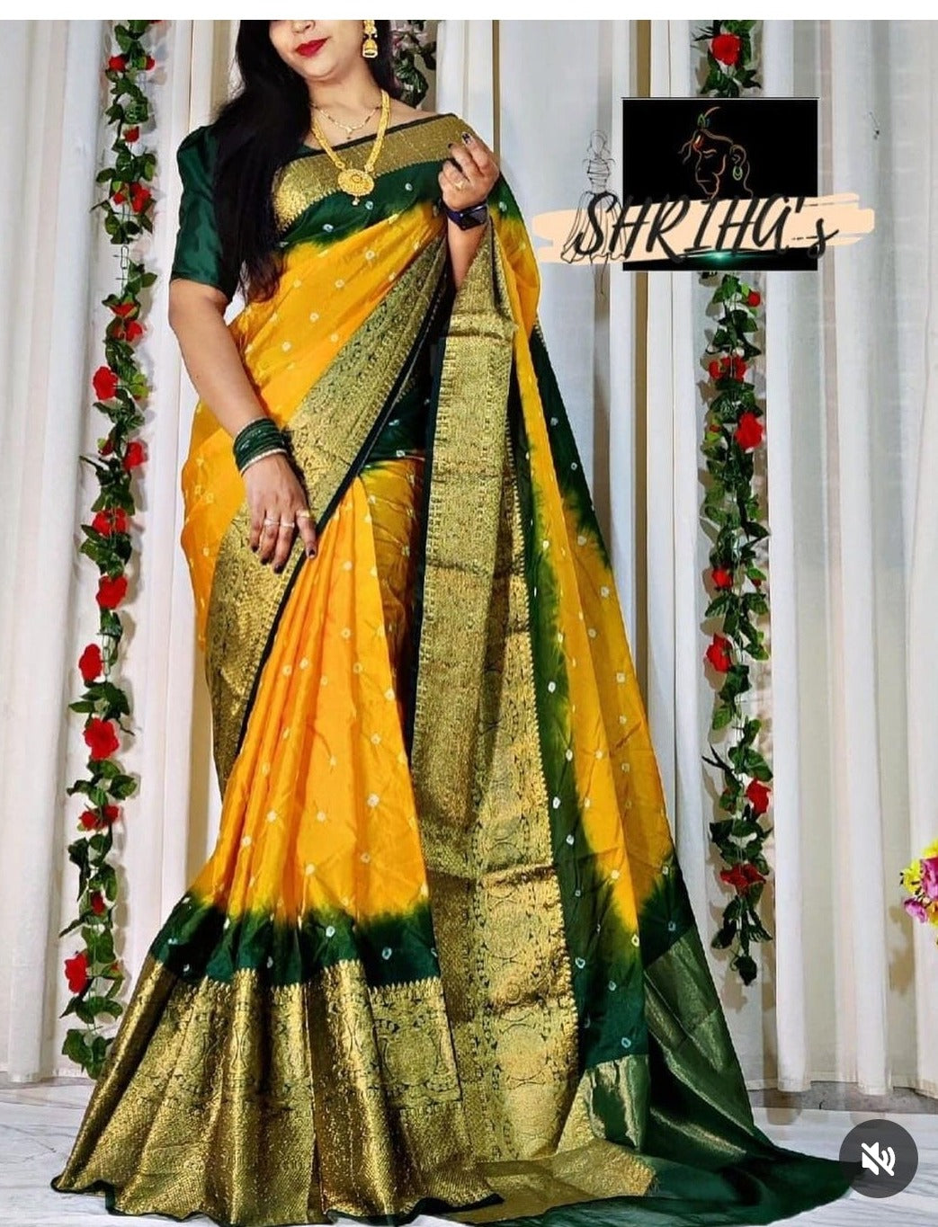Crush Bandhani saree