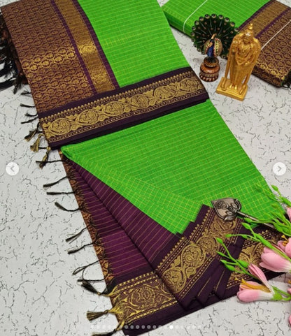 Kalyani cotton check saree