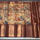 Kalamkari print with zari work border saree