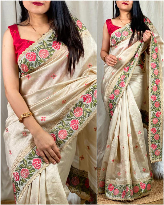 Ruhani silk Embroydory saree