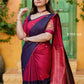 Kanchi soft silk saree - borderless