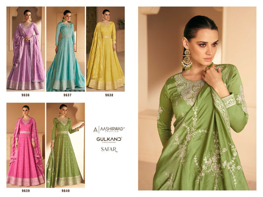 Indian party gown in 4 colours