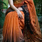 Silk cotton - multi shade saree - Brown shade
