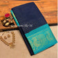 Turquoise and navy blue saree Madurai sungudi cotton saree