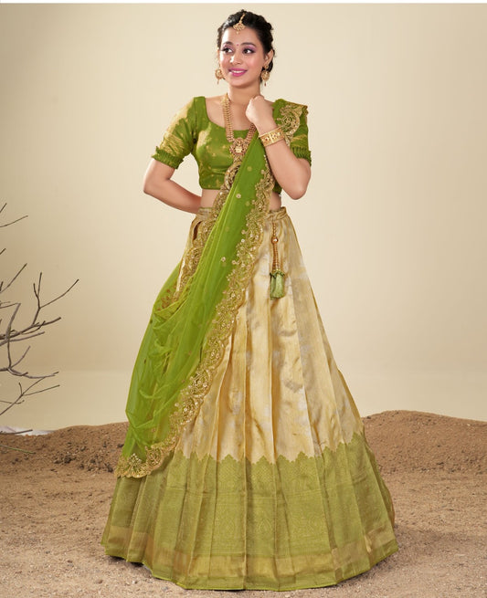 Grace green - pattu lehenga