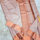Beige Rose gold bridal saree - kanchipuram pure silk