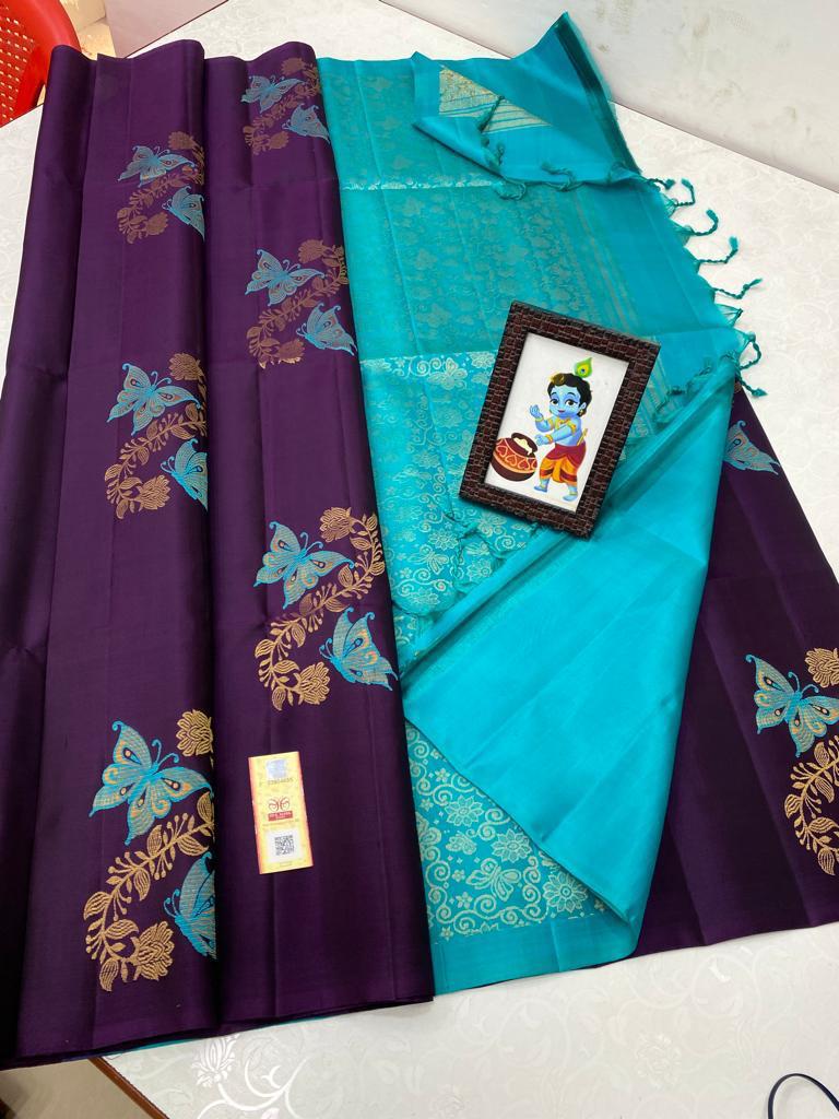 Designer kanchipuram soft silk saree