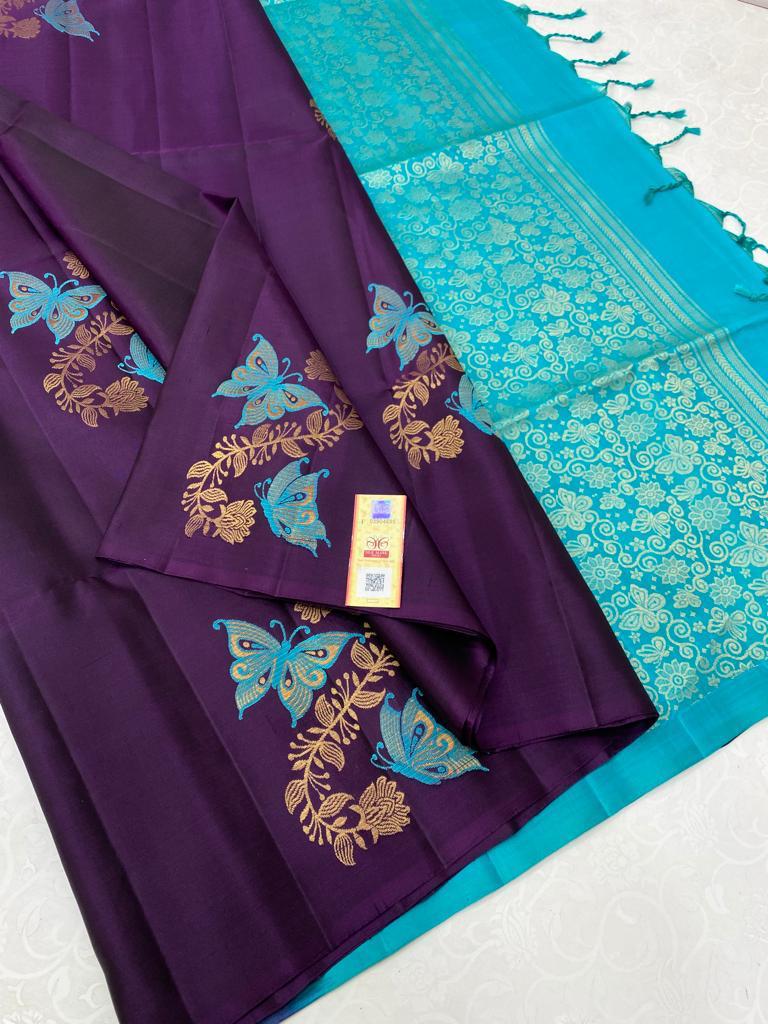 Designer kanchipuram soft silk saree