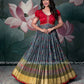 Grey and pink Pattu Gown