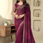 floral burgundy designer saree