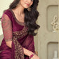 floral burgundy designer saree