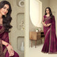 floral burgundy designer saree