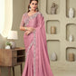 Dusty pink party wear saree