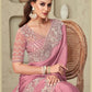 Dusty pink party wear saree