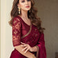 Maroon party wear saree