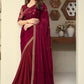 Maroon party wear saree