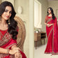 Chilli Red party wear saree