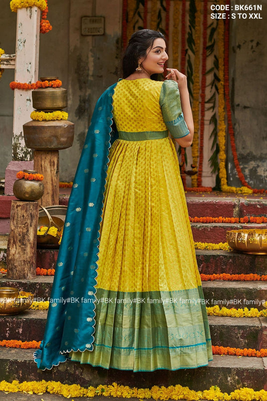 Be a traditional beauty - indian wedding pattu gown