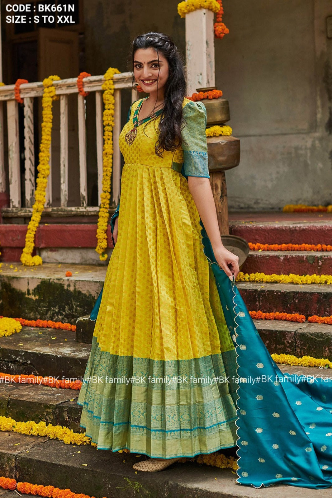 Be a traditional beauty - indian wedding pattu gown
