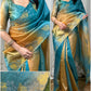 Cut work Organza party wear saree