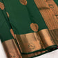 Bottle green with copper border bridal saree - kanchivaram silk saree with silk mark certificate