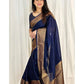 Semi banarasi warm silk - Navy blue