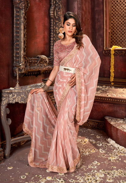 Georgette Beautiful Bandhni Print Saree