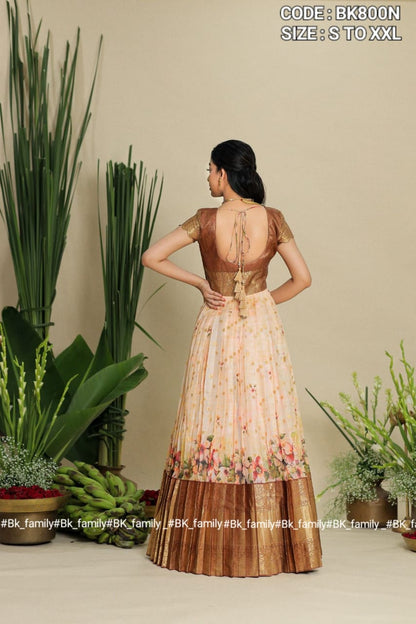 the Kapis Copper Kota Zari Dress