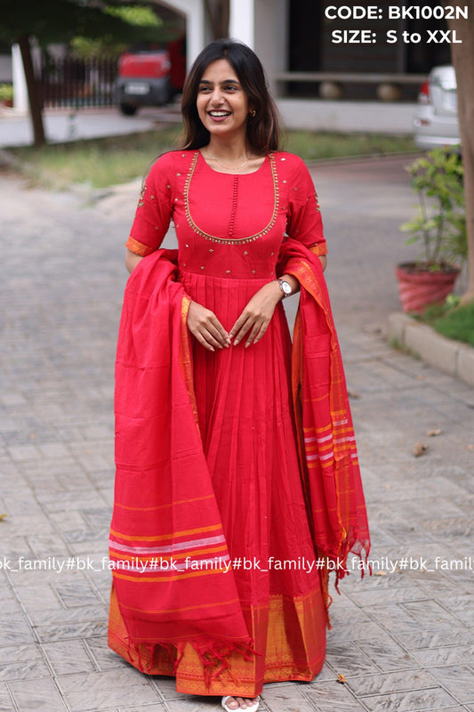 Anarkali Dress in red Indian Gown