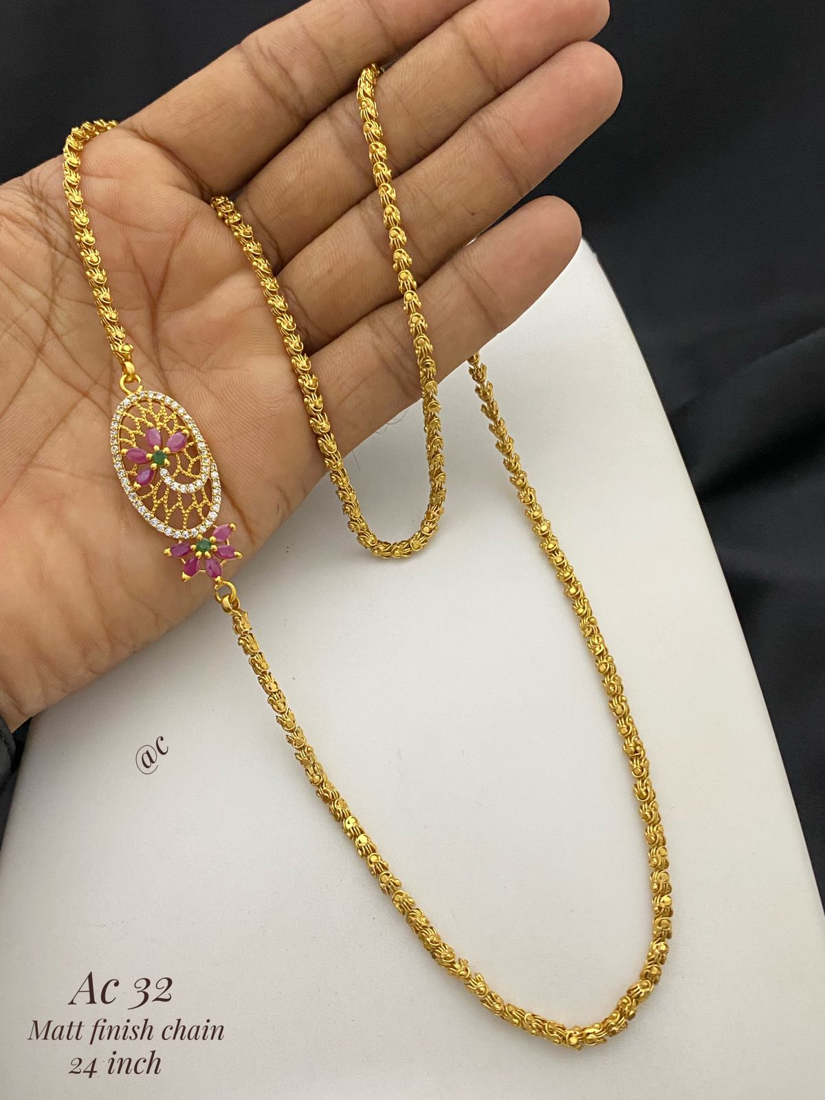 matt finish brass metal 24 inches mop chain – shakthistyles