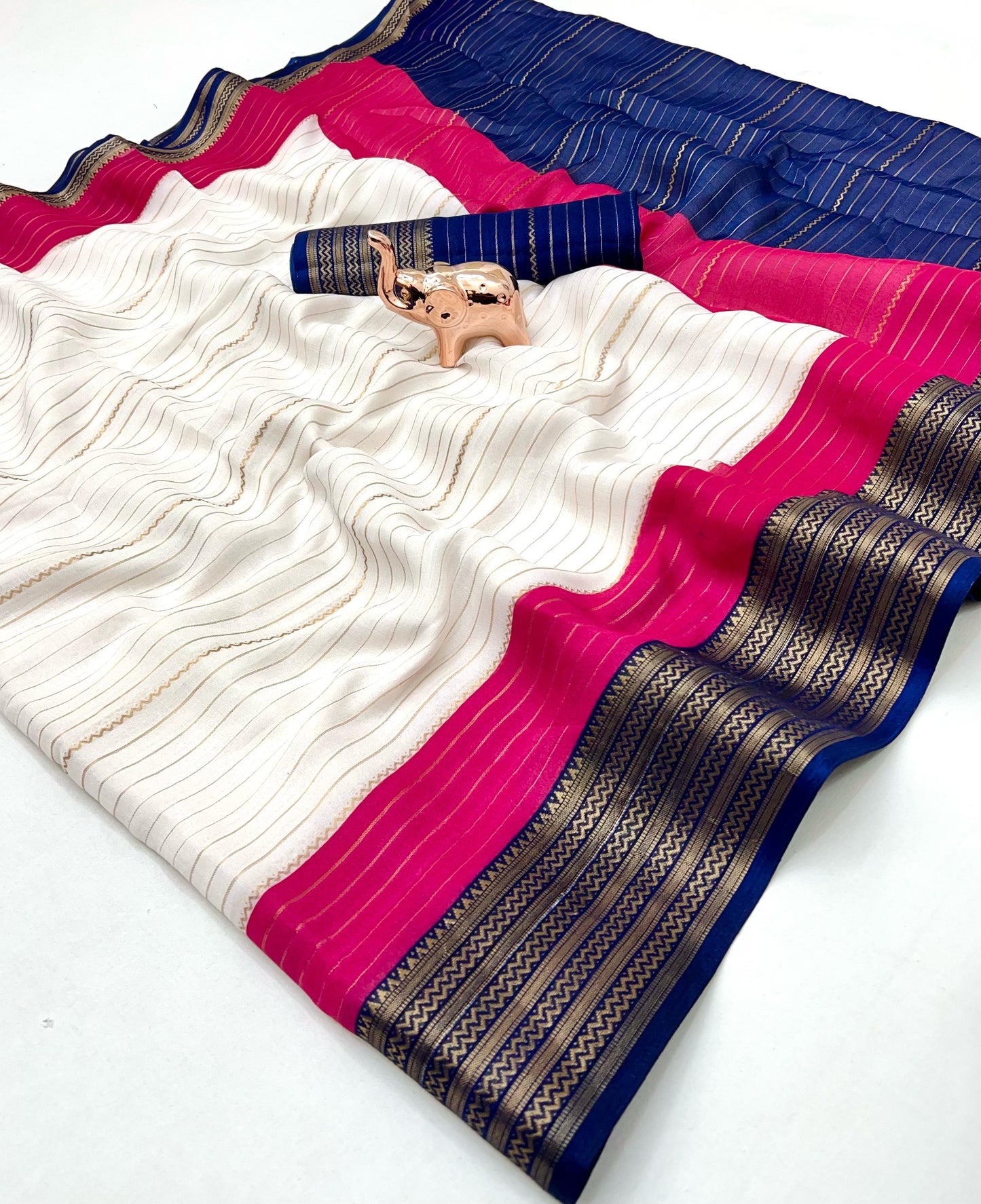 Fancy mysore silk crepe  saree