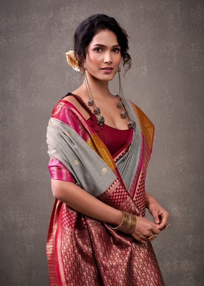 premium modal cotton with rainbow weaving saree