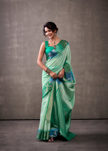 premium modal cotton with rainbow weaving saree