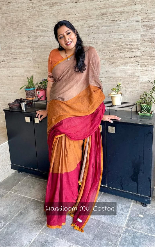 Celebrity special - Khadi cotton saree with temple border