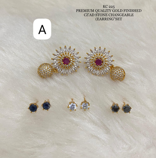 changable stud earrings - Indian style earrings, Stonework Studs