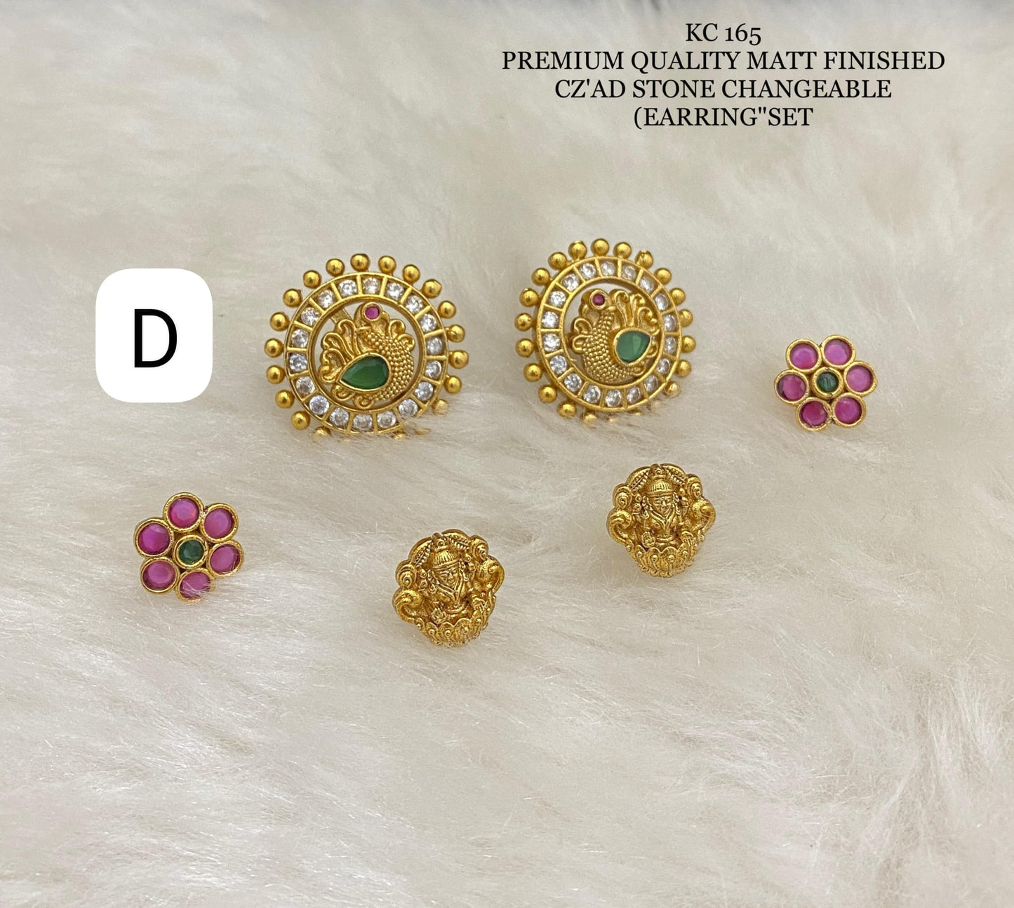changable stud earrings - Indian style earrings, Stonework Studs