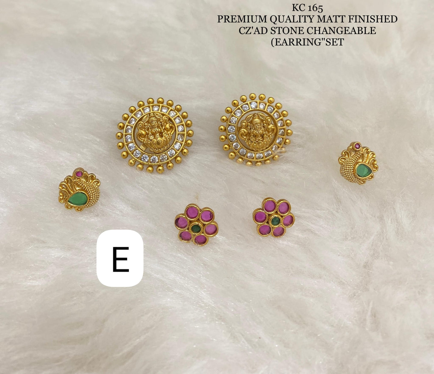 changable stud earrings - Indian style earrings, Stonework Studs