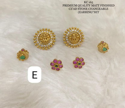changable stud earrings - Indian style earrings, Stonework Studs