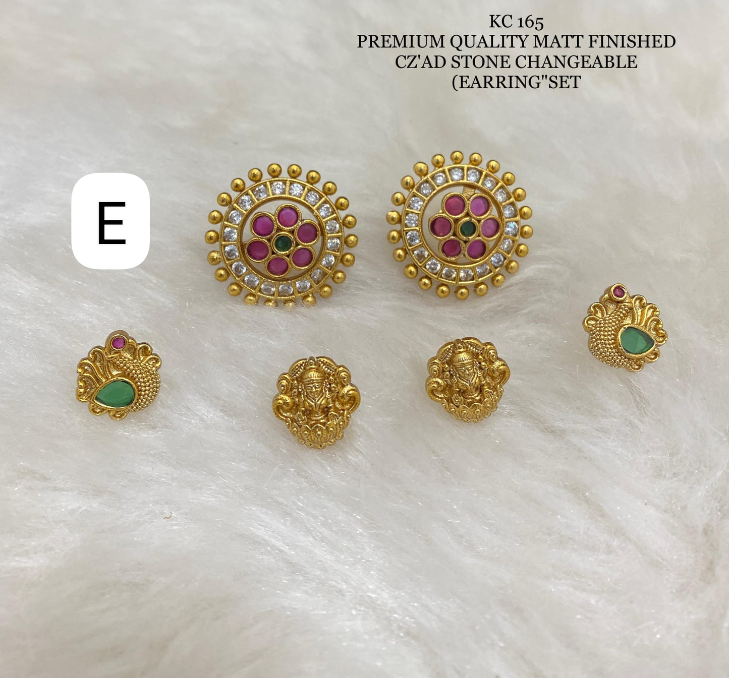 changable stud earrings - Indian style earrings, Stonework Studs